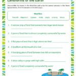 Landforms Earth Worksheet Online 6th Grade Printable SoD