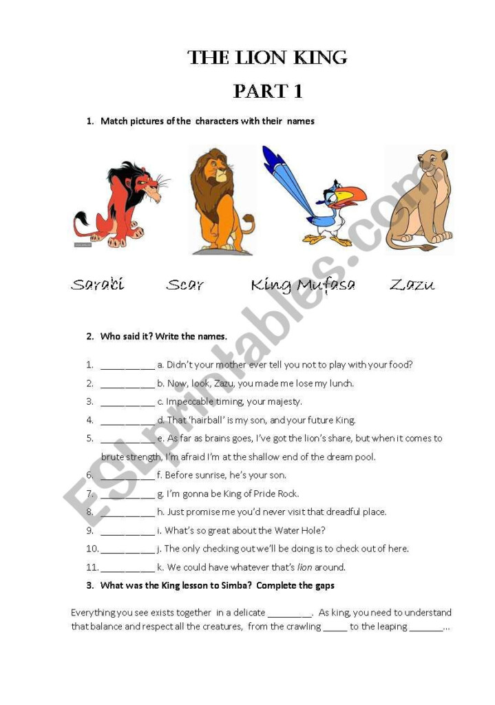 Lion King Ecology Worksheet Answers Worksheet List