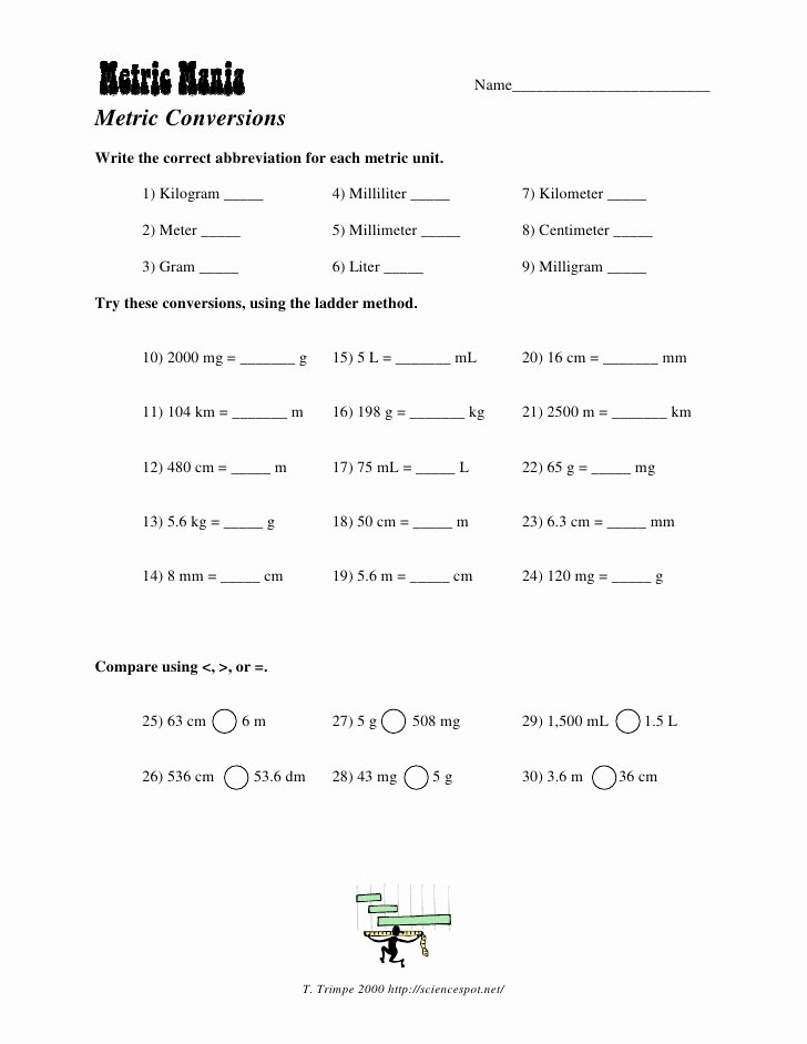 Metric Measurement Lab Worksheet Answer Key