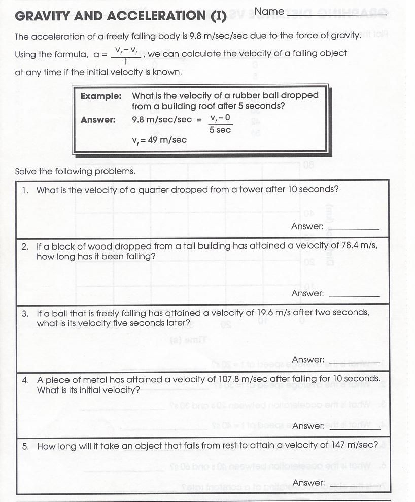 Motion Acceleration And Forces Note Taking Worksheet Yahoo Image 