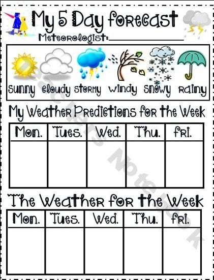 My Weather Prediction Worksheets 99Worksheets