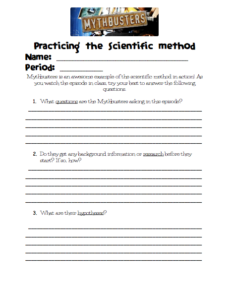 Mythbusters Science Worksheet Kind Worksheets