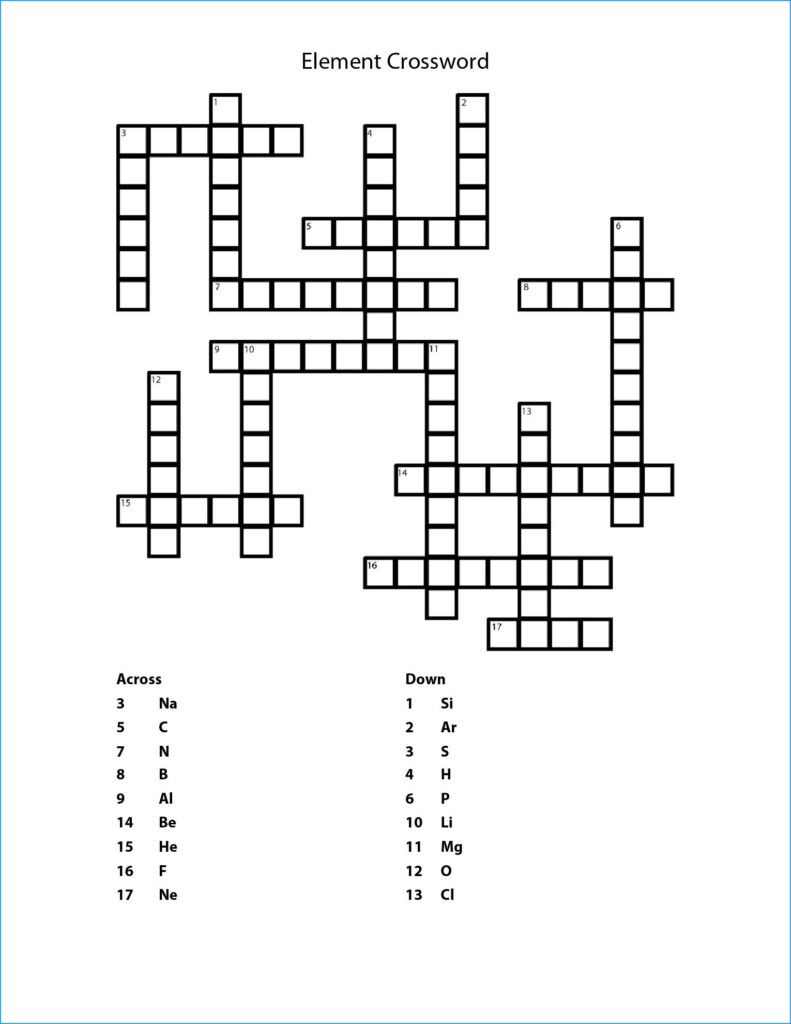 New Periodic Table Grade 7 Pdf Puzzles And Answers Crossword 