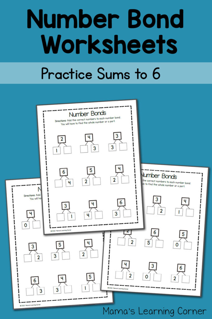 Number Bond Worksheets Sums To 6 Mamas Learning Corner