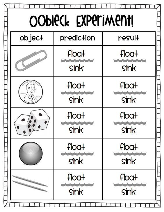 Oobleck Worksheet pdf Kindergarten Science Science Lessons First 