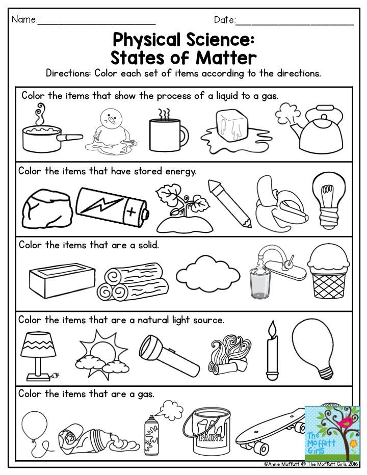 Physical Science States Of Matter This Is A Great Exercise For Third
