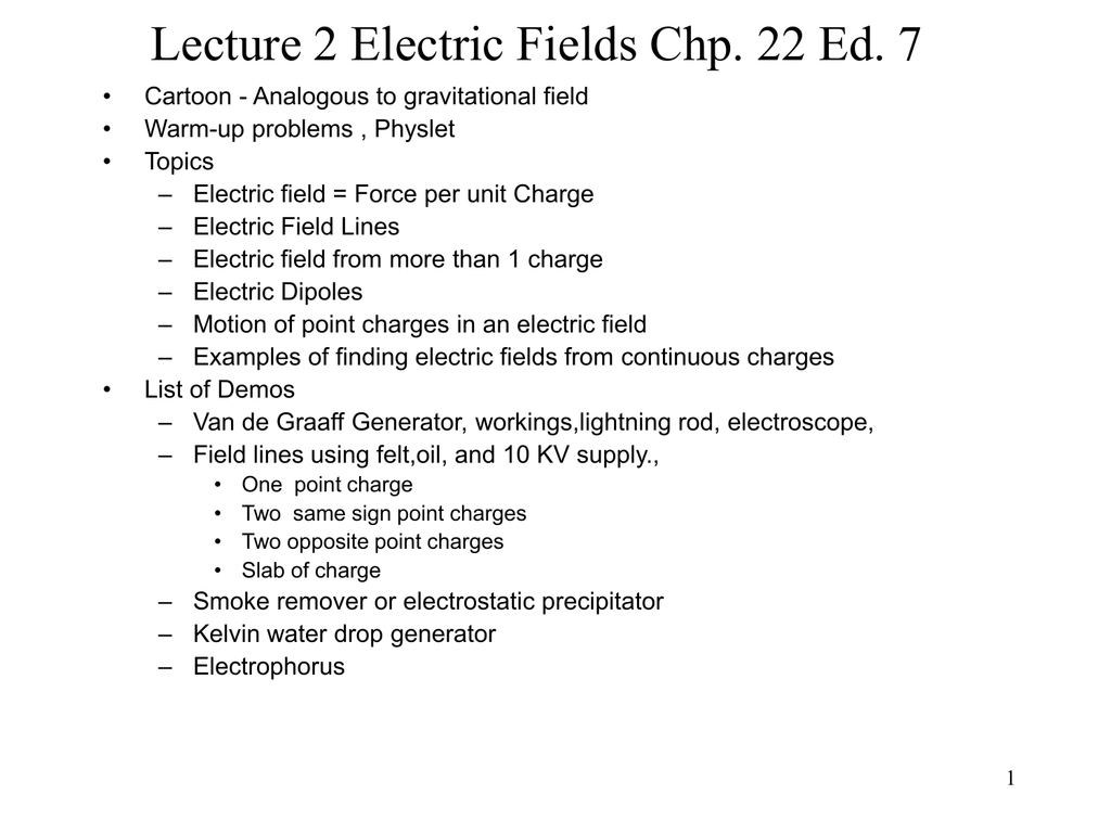 PowerPoint Presentation Lecture 1 Electric Charge 