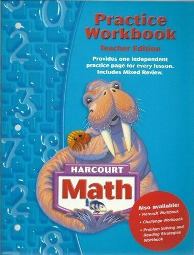 Practice Workbook Grade 3 Harcourt Math Teacher Edition By HARCOURT 