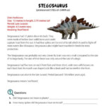 PrimaryLeap co uk Fact Sheet Stegosaurus Worksheet Dinosaur