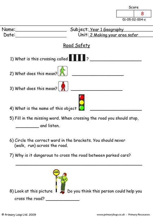 PrimaryLeap co uk Road Safety Worksheet Road Safety Signs Street 