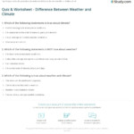 Quiz Worksheet Difference Between Weather And Climate Study