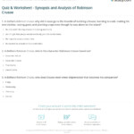 Quiz Worksheet Synopsis And Analysis Of Robinson Crusoe Study