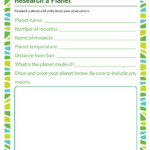 Research A Planet Science Printable For 2nd Grade