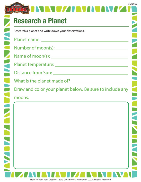 Research A Planet Science Printable For 2nd Grade