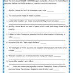 Roller Coasters Worksheet