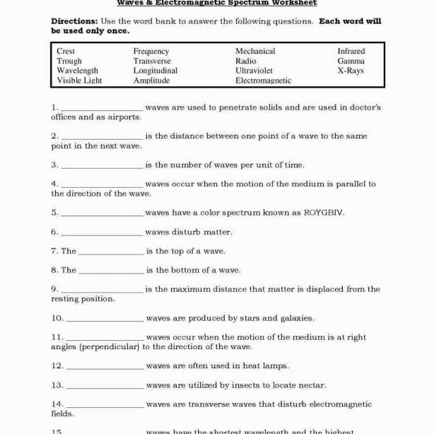 Science 8 Electromagnetic Spectrum Worksheet Answers Free Worksheets 