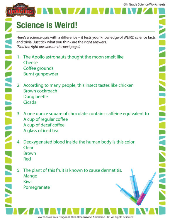 Science Is Weird View Science Worksheet For 6th Grade SoD