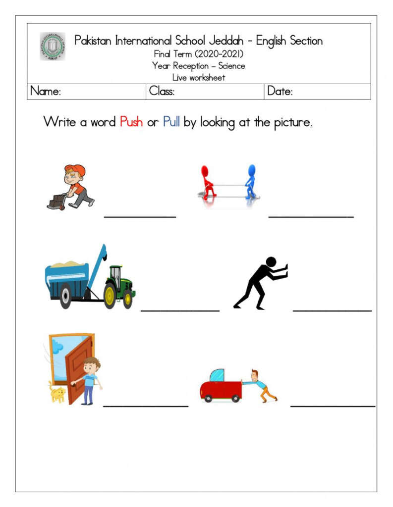 Science Push And Pull Liveworksheet 1 Worksheet