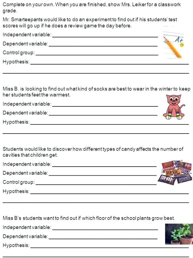 Science Variables Worksheet Experimental Variables Worksheet Answers 