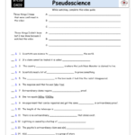 Science Vs Pseudoscience Worksheet Answers Quiz Worksheet