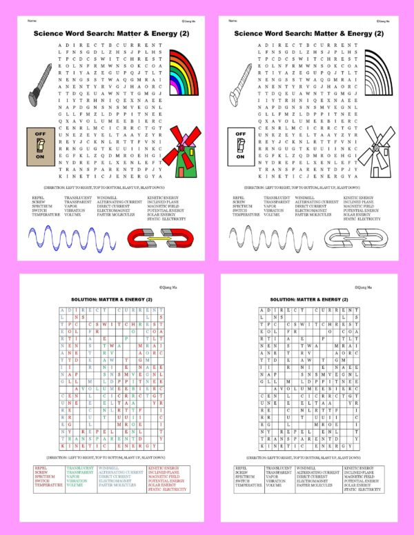 Science Word Search Matter Energy Made By Teachers