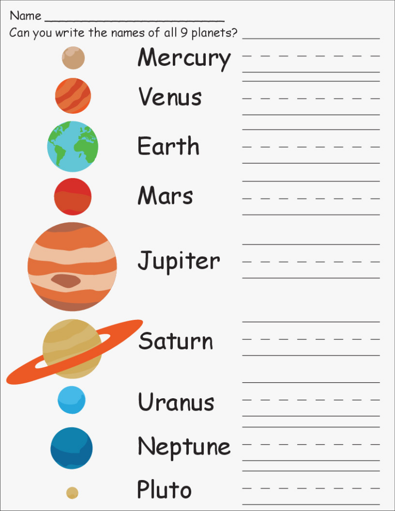 Science Worksheet Preschool Solar System Worksheets Free Science 