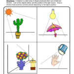 Science Worksheets For Grade 5 Light And Shadow WERT SHEET