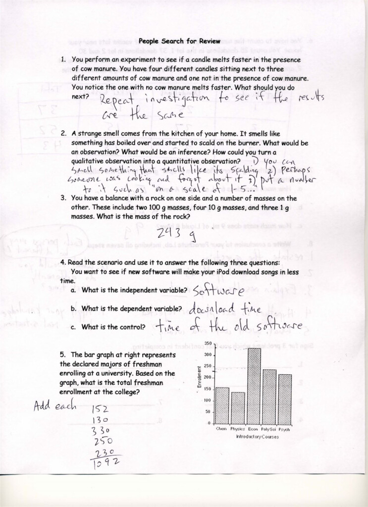 Scientific Inquiry Worksheet Answers Ivuyteq