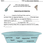 Separation Of Mixtures Worksheet Grade 6 Worksheet