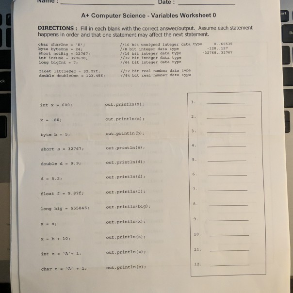 Solved Nalle Date A Computer Science Variables Chegg