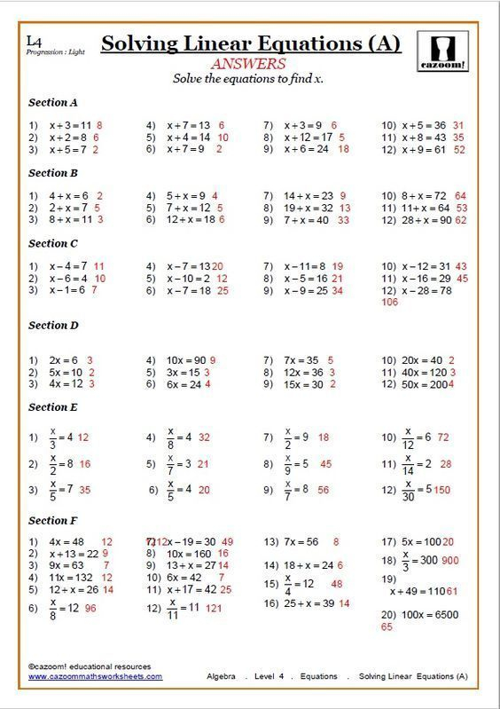 Solving Linear Equations 7th Grade Worksheets Tessshebaylo