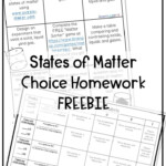 States Of Matter Choice Activity Sheet Great For Homework Or Review