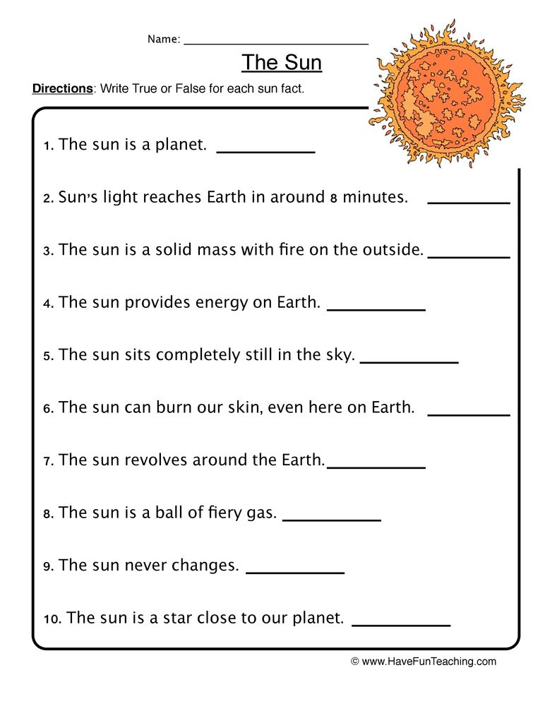 Sun Resources Have Fun Teaching Science Worksheets Solar System 