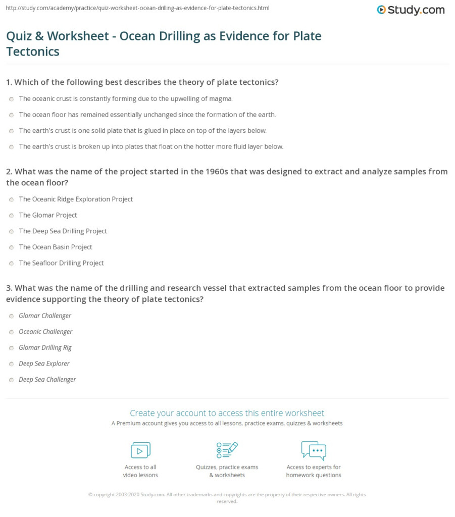 Tectonic Plate Practice Worksheet Answer Key Plate Tectonics Study 