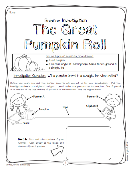 The Great Pumpkin Roll Sample Science Investigation From Halloween 