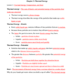 Thermal Energy Temperature And Heat Worksheet Lesson 1 Answer Key