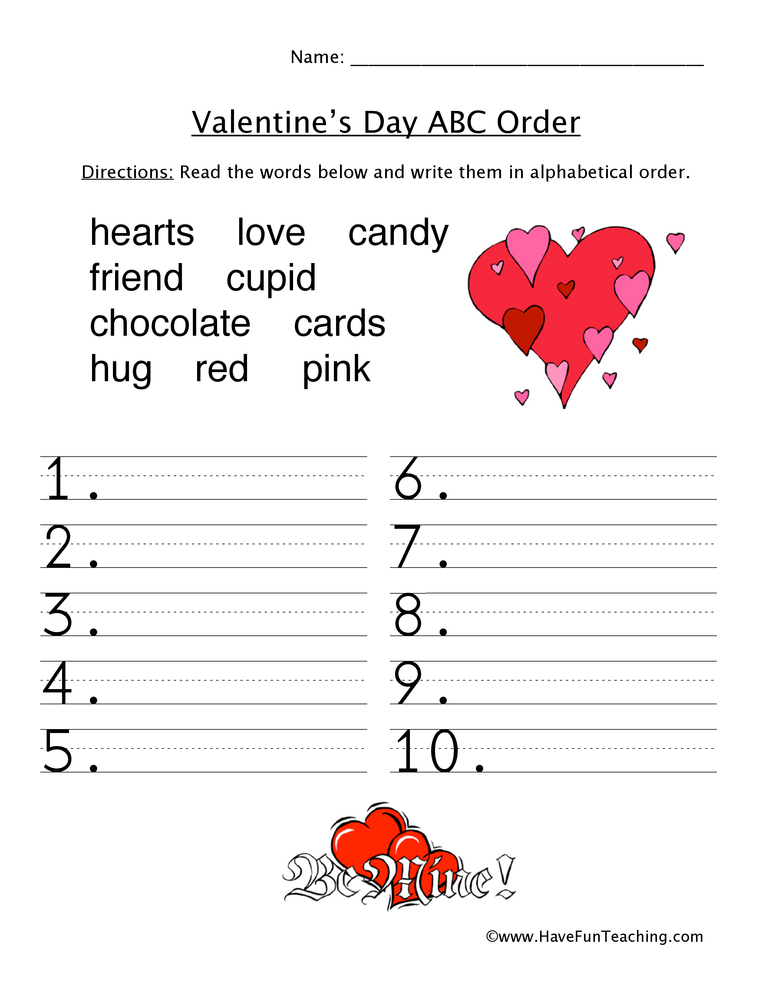 Valentine s Day Worksheets Have Fun Teaching