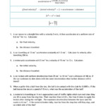 Velocity And Acceleration Calculation Worksheet Answer Key Ivuyteq