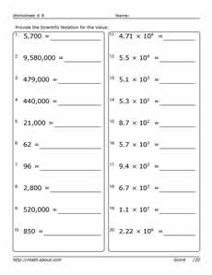 Want Practice Using Scientific Notation Scientific Notation 