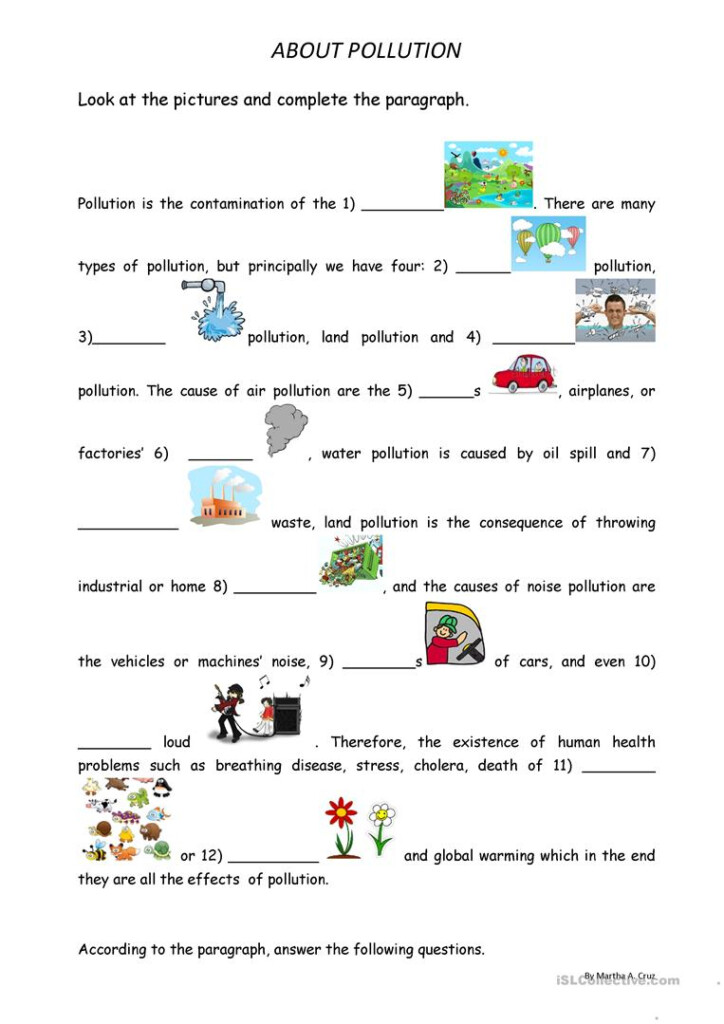 Water Pollution Worksheet Answers