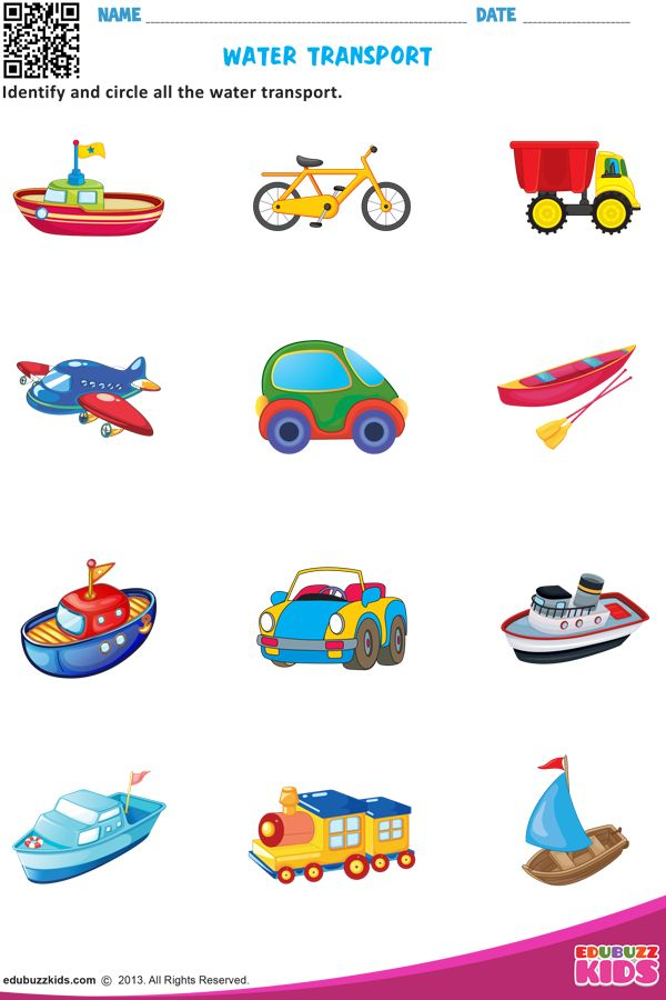 WATER TRANSPORT Transportation Preschool Transportation Worksheet