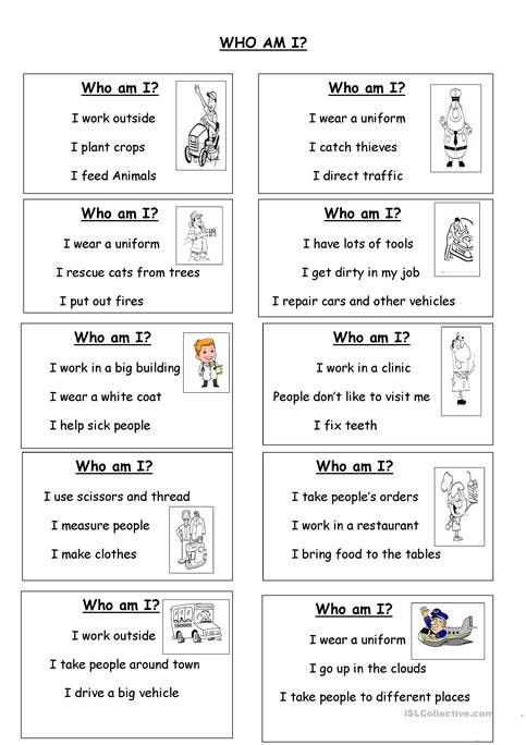 WHO AM I Worksheet Free ESL Printable Worksheets Made By Teachers