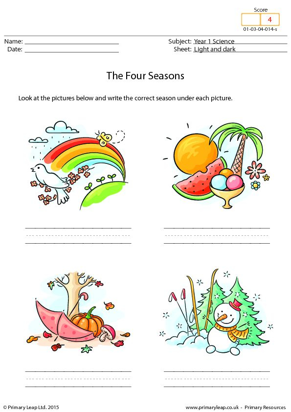 Writing The Four Seasons Seasons Worksheets Weather Worksheets