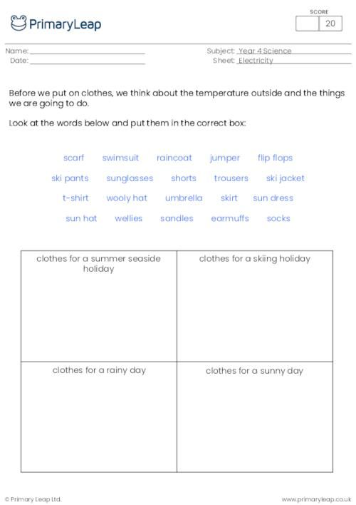 Year 4 Science Printable Resources Free Worksheets For Kids 