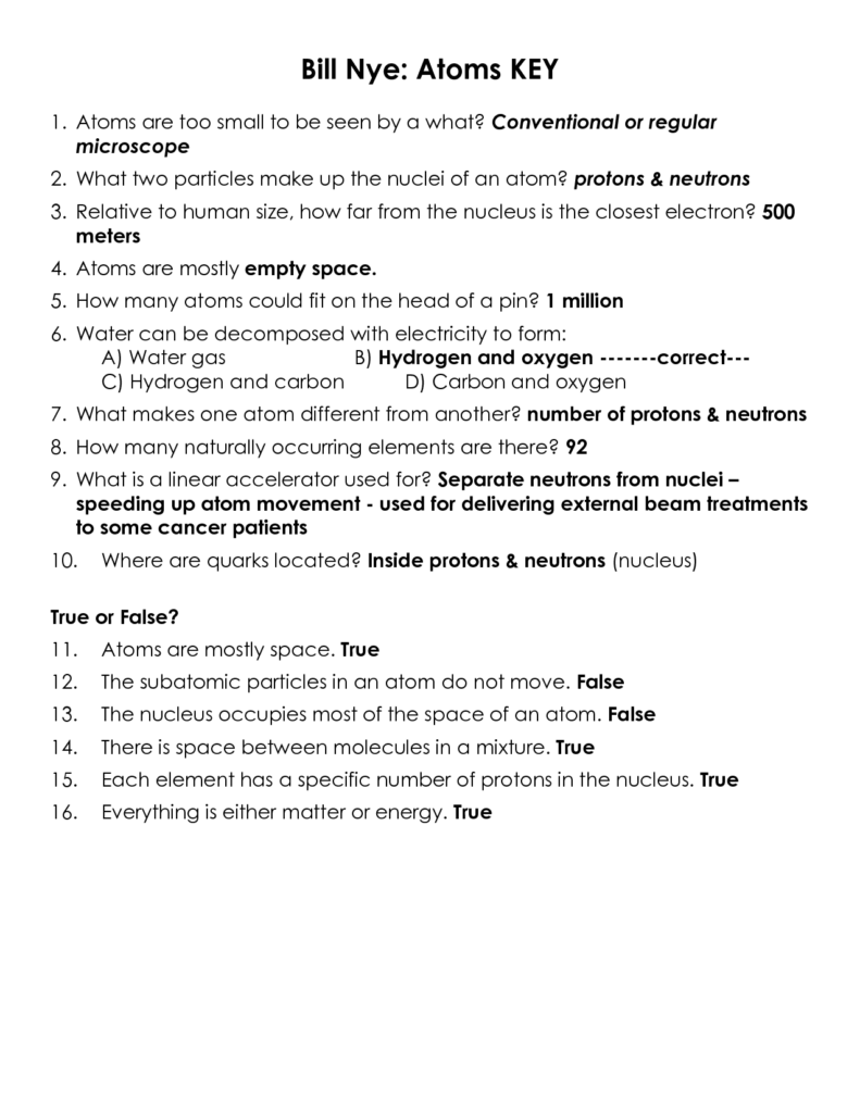 14 Best Images Of Bill Nye The Science Guy Cells Worksheet Answers 