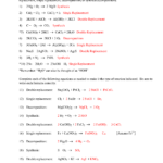16 Best Images Of Types Chemical Reactions Worksheets Answers Types Of
