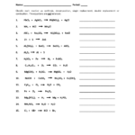 16 Best Images Of Types Chemical Reactions Worksheets Answers Types Of
