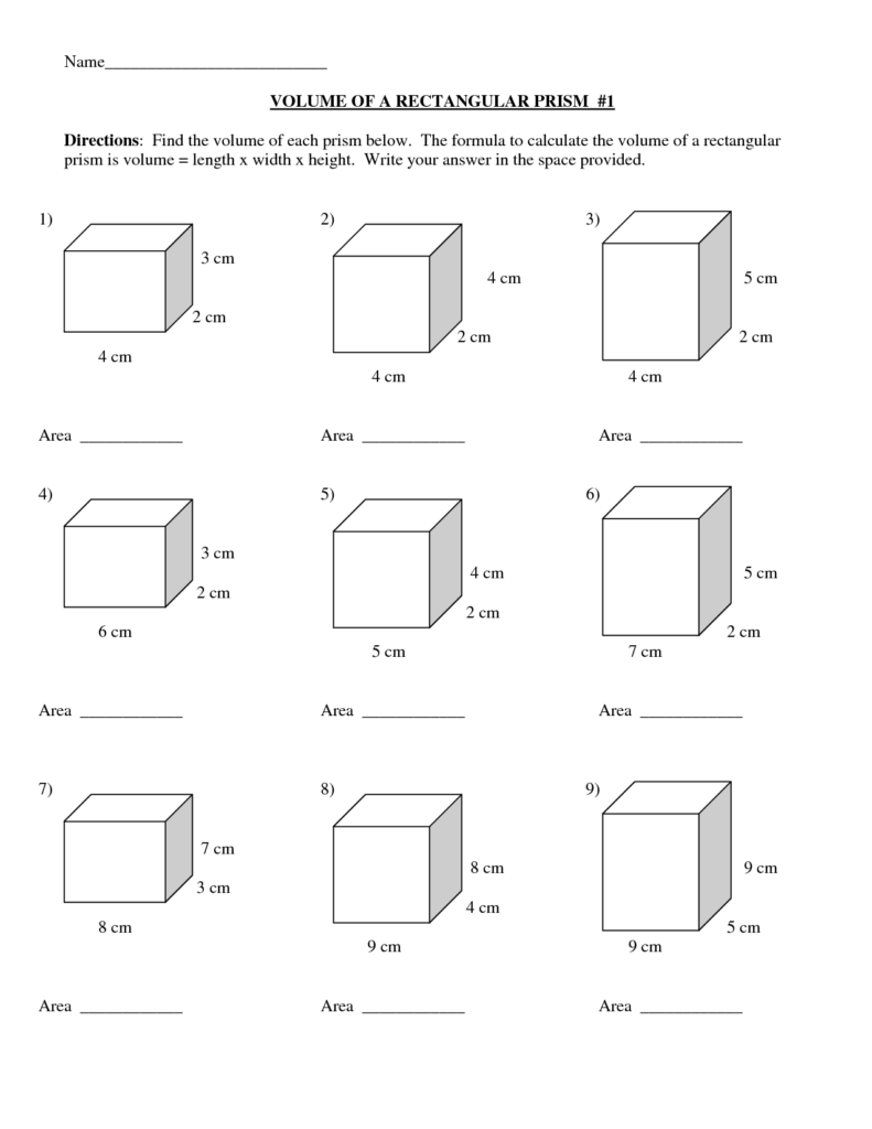 19 Volume And Capacity Worksheets Rectangular Prism Worksheeto