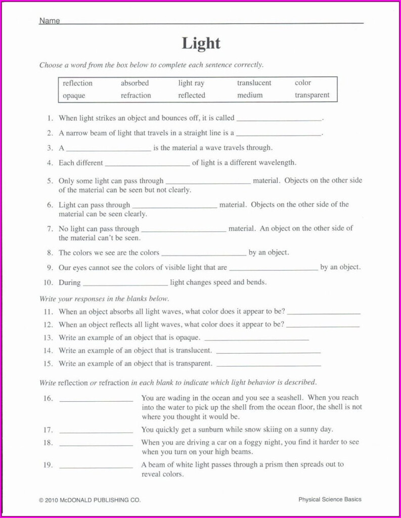 20 Science Worksheets For Grade 7 Worksheets Decoomo