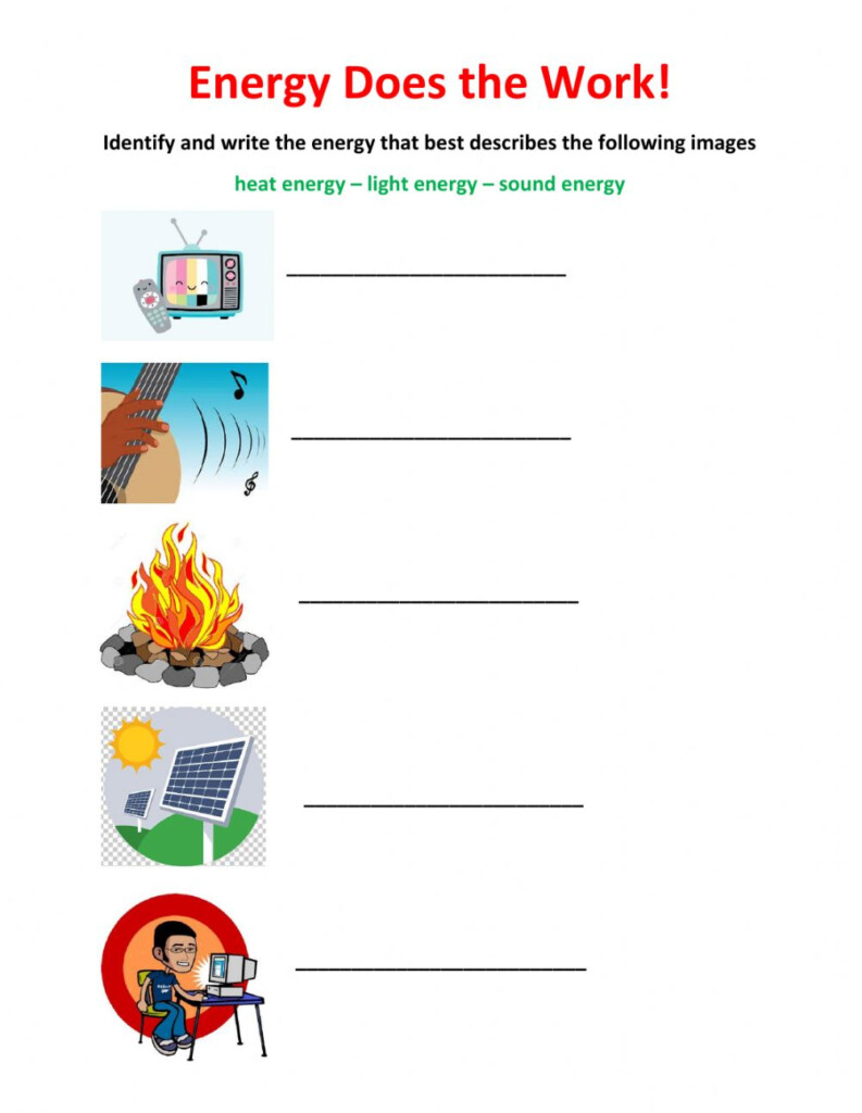 3rd Energy Worksheet Worksheet